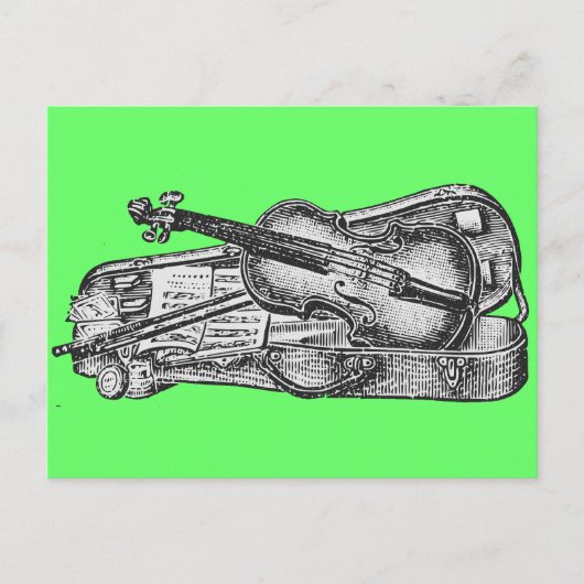 Violin met Hoesje Briefkaart (Voorkant)