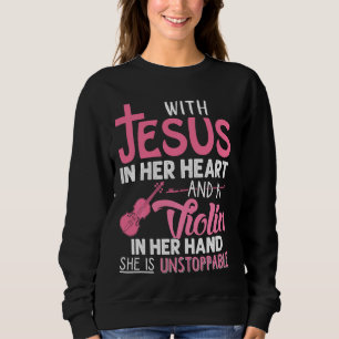 Violin met Jezus in haar hart Violinist Trui