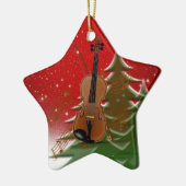 Violin met Kerstmis Keramisch Ornament (Links)