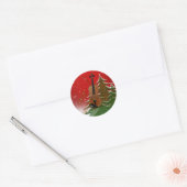 Violin met Kerstmis Ronde Sticker (Envelop)