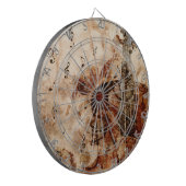 Violin met muzieknoten muziekillustratie dartbord (Voorkant Links)