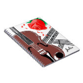 Violin met Roos vel Muziek Gepersonaliseerd Notiti Notitieboek (Rechterzijde)