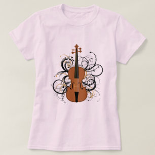 Violin met Swirls T-shirt