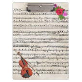 Violin met  vel muziek en Rozen Klembord (Voorkant)