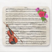 Violin met  vel muziek en Rozen Muismat (Voorkant)