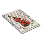 Violin met vel muziek op maat notitieboek (Rechterzijde)