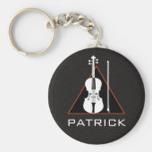 Violin minimale negatieve ruimte Modern Violinist Sleutelhanger (Voorkant)