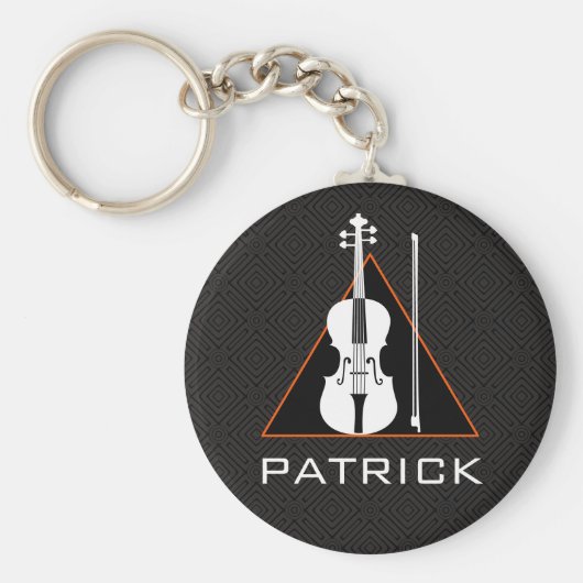 Violin minimale negatieve ruimte Modern Violinist Sleutelhanger (Voorkant)