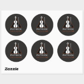 Violin minimale zwarte driehoek Modest Violinist Ronde Sticker (Vel)