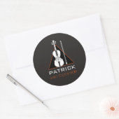 Violin minimale zwarte driehoek Modest Violinist Ronde Sticker (Envelop)