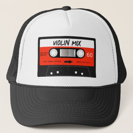 Violin Mixtape Retro Rood  Cassettebandje Trucker Pet (Voorkant)