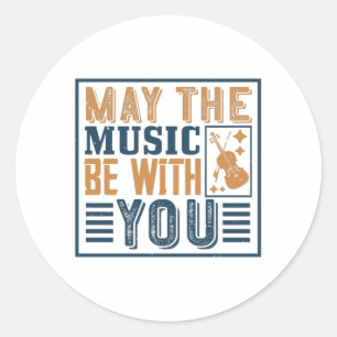 Violin - Moge de muziek bij je zijn Ronde Sticker