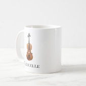 Violin Monogram klassieke muziek Koffiemok (Voorkant links)
