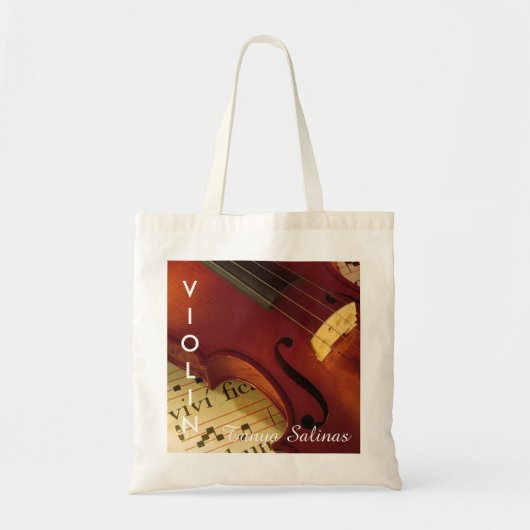 Violin Music Bag Persoonlijke naam | Violinist Tote Bag (Voorkant)