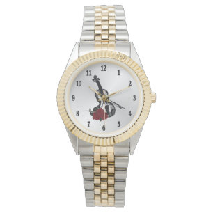 Violin Music Black Numbers Horloge