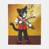 Violin Music Cat Fleece Deken (Voorkant)