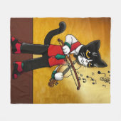 Violin Music Cat Fleece Deken (Voorkant (Horizontaal))