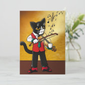 Violin Music Cat Kaart (Staand voorkant)