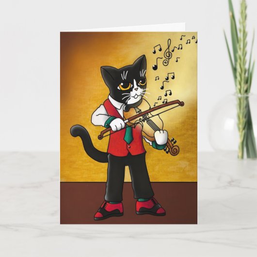 Violin Music Cat Kaart (Voorkant)