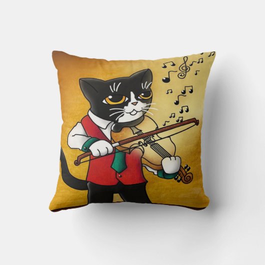 Violin Music Cat Kussen (Achterkant)