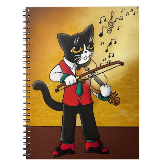 Violin Music Cat Notitieboek (Voorkant)