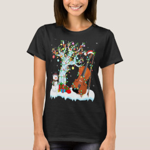 Violin Music-mas-boom met aansteker van Santa Hat T-shirt