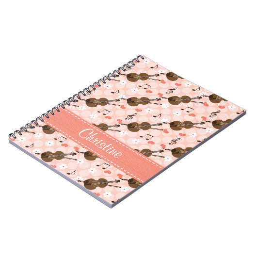 Violin Music Note Spiral notebook Journal Notitieboek (Linkerzijde)
