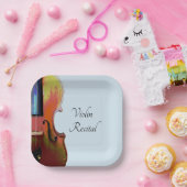 Violin Music Overweging Elegant Blue Papieren Bordje (Feest)