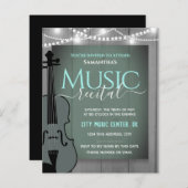 Violin Music Overweging Formele uitnodiging (Voorkant / Achterkant)