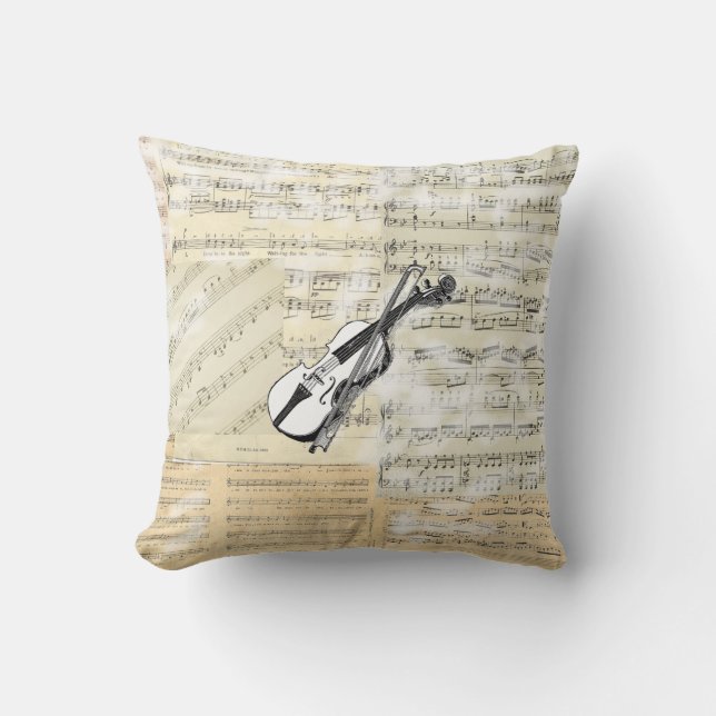  Violin Music Pillow Kussen (Voorkant)
