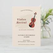 Violin Music Recital Invitation Kaart (Staand voorkant)