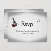 Violin Music RSVP-keuzen Uitnodiging Briefkaart (Voorkant / Achterkant)
