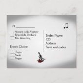 Violin Music RSVP-keuzen Uitnodiging Briefkaart (Achterkant)