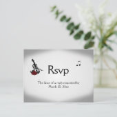 Violin Music RSVP-keuzen Uitnodiging Briefkaart (Staand voorkant)