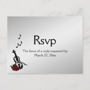 Violin Music RSVP met Entree Choice Briefkaart