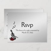 Violin Music RSVP met Entree Choice Briefkaart (Voorkant / Achterkant)