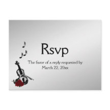 Violin Music RSVP met Entree Choice Briefkaart