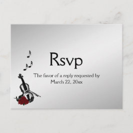 Violin Music RSVP met Entree Choice Briefkaart
