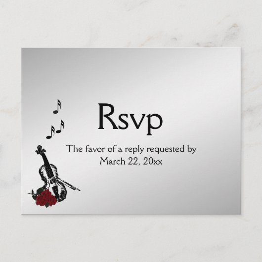 Violin Music RSVP met Entree Choice Briefkaart (Voorkant)