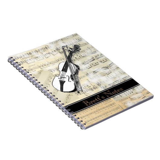 Violin Music Spiral-notebook Notitieboek (Rechterzijde)