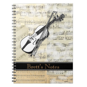  Violin Music Spiral-notebook Notitieboek