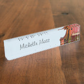 Violin Music Studio Blue, speciaal aangepast Naambordje (Zijkant)