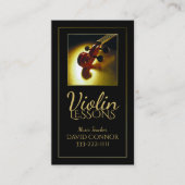 Violin Music Teacher Classic Black Visitekaartje (Voorkant)