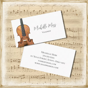 Violin Music Teacher Violinist Elegant Visitekaartje