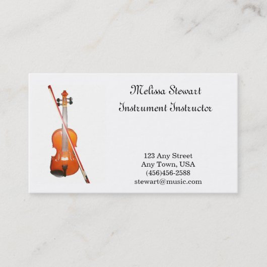 Violin Music Teacher Visitekaartjes (Voorkant)