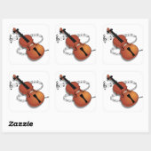 Violin Music Vierkante Sticker (Vel)