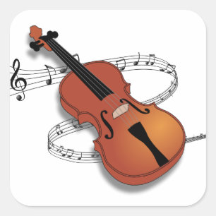 Violin Music Vierkante Sticker