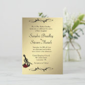 Violin Music Wedding Invitation 4,5 inch x 6,25 in Kaart (Staand voorkant)