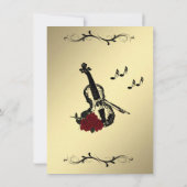 Violin Music Wedding Invitation 4,5 inch x 6,25 in Kaart (Achterkant)