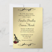 Violin Music Wedding Invitation 4,5 inch x 6,25 in Kaart (Voorkant)